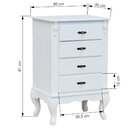 Mesa De Cabeceira 4 Gavetas E Pés Luís Xv Branco