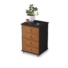 Mesa De Cabeceira 4 Gavetas Em Mdf Rossi Pr/nature Exclusiva