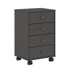 Mesa De Cabeceira 4 Gavetas James Amendola Grafito