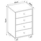 Mesa De Cabeceira 4 Gavetas Presence D02 Grafito - Mpozenato