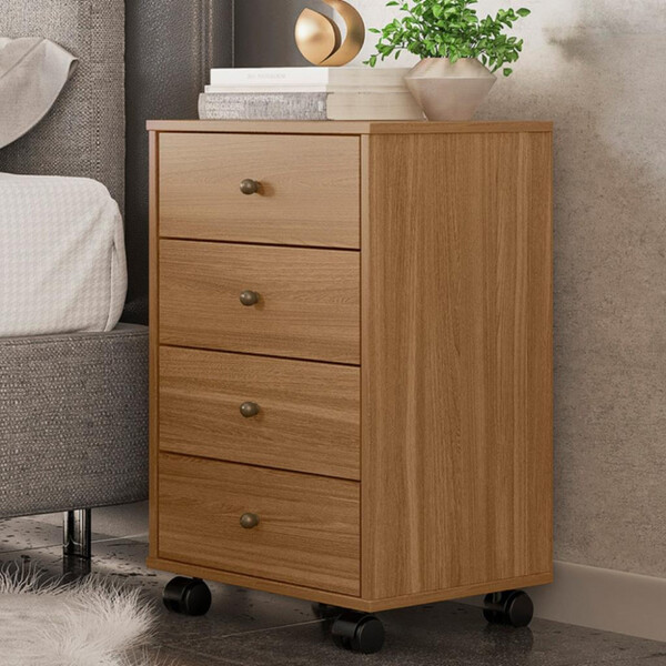 Mesa De Cabeceira 4 Gavetas Presence Demobile