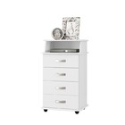 Mesa De Cabeceira 4 Gavetas Recife  - Branco - Comprar Moveis