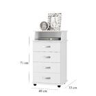 Mesa De Cabeceira 4 Gavetas Recife  - Branco - Comprar Moveis