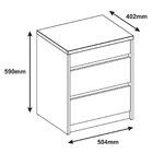 Mesa De Cabeceira 50cm Com Colmeia 3 Gavetas Premium C14 Bran