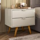 Mesa De Cabeceira 53 Cm 2 Gavetas 14054 Off White Cristal Dmad