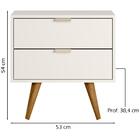 Mesa De Cabeceira 53 Cm 2 Gavetas 14054 Off White Cristal Dmad