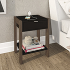 Mesa de Cabeceira 54,5X41X35,5cm Madeira Preto e Nogal TecnoMobili