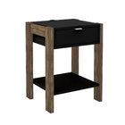 Mesa de Cabeceira 54,5X41X35,5cm Madeira Preto e Nogal TecnoMobili