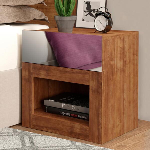 Mesa de Cabeceira 567 Branco C/ Espelho – Carraro. - Native