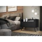 Mesa De Cabeceira 60 Cm C/ Pés Retrô Multimóveis Preta