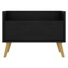 Mesa De Cabeceira 60 Cm C/ Pés Retrô Multimóveis Preta/natural