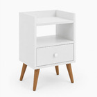 Mesa de Cabeceira 60x34x29cm MDP Branca com Gaveta Bemfixa