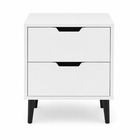 Mesa de Cabeceira 60x45x30cm MDF Branco com Gavetas Darabas Agardi