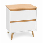 Mesa de Cabeceira 60x45x30cm MDF Branco com Gavetas Stilo Agardi