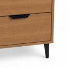 Mesa de Cabeceira 60x45x30cm MDF Freijó com Gavetas Darabas Agardi