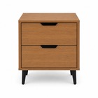 Mesa de Cabeceira 60x45x30cm MDF Freijó com Gavetas Darabas Agardi