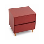 Mesa de Cabeceira 60x50x40cm MDF Pimenta com Gavetas Darabas Agardi
