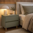 Mesa de Cabeceira 60x50x40cm MDF Salvia com Gavetas Lume Agardi
