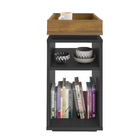 Mesa de Cabeceira 61,5x30x40cm MDP Preto e Pinho Olivia Artely