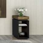 Mesa de Cabeceira 61,5x30x40cm MDP Preto e Pinho Olivia Artely