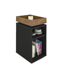 Mesa de Cabeceira 61,5x30x40cm MDP Preto e Pinho Olivia Artely