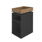 Mesa de Cabeceira 61,5x30x40cm MDP Preto e Pinho Olivia Artely