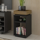 Mesa de Cabeceira 61,5x30x40cm MDP Preto e Pinho Olivia Artely