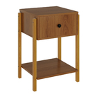 Mesa de Cabeceira 63x44x39cm MDF Freijó com Gaveta Monica Astral Design