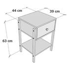 Mesa de Cabeceira 63x44x39cm MDF Nature com Gaveta Monica Astral Design