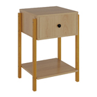 Mesa de Cabeceira 63x44x39cm MDF Nature com Gaveta Monica Astral Design