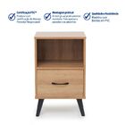 Mesa de Cabeceira 66x40x30cm MDP Mel com Gaveta e Nicho Decor Bemfixa