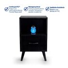 Mesa de Cabeceira 66x40x30cm MDP Preta com Gaveta e Nicho Decor Bemfixa