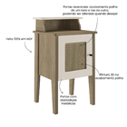 Mesa de Cabeceira 72,5x43x36cm MDF e MDP Carvalho e Off White Charlotte Artely