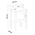 Mesa de Cabeceira 72,5x43x36cm MDF e MDP Carvalho e Off White Charlotte Artely
