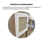 Mesa de Cabeceira 72,5x43x36cm MDF e MDP Carvalho e Off White Charlotte Artely