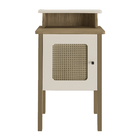 Mesa de Cabeceira 72,5x43x36cm MDF e MDP Carvalho e Off White Charlotte Artely