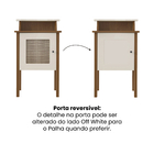 Mesa de Cabeceira 72,5x43x36cm MDF e MDP Cinamomo e Off White Charlotte Artely