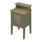 Mesa de Cabeceira 72,5x43x36cm MDF e MDP Menta e Carvalho Charlotte Artely