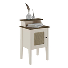Mesa de Cabeceira 72,5x43x36cm MDF e MDP Pinho e Off White Charlotte Artely