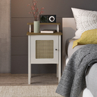 Mesa de Cabeceira 72,5x43x36cm MDF e MDP Pinho e Off White Charlotte Artely