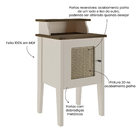 Mesa de Cabeceira 72,5x43x36cm MDF e MDP Pinho e Off White Charlotte Artely