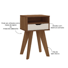 Mesa de Cabeceira 73x44,5x35cm MDF e MDP Cedro e Off White com Gaveta Vip Artely