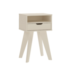 Mesa de Cabeceira 73x44,5x35cm MDF e MDP Off White com Gaveta Vip Artely