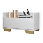 Mesa De Cabeceira 80 Cm C/ Pés Quadrados Multimóveis Branca/n