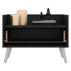 Mesa De Cabeceira 80 Cm C/ Pés Retrô Multimóveis Preta/branca