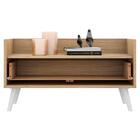 Mesa De Cabeceira 80 Cm C/ Pés Retrô Multimóveis Rustic/branco