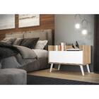 Mesa De Cabeceira 80 Cm C/ Pés Retrô Multimóveis Rustic/branco