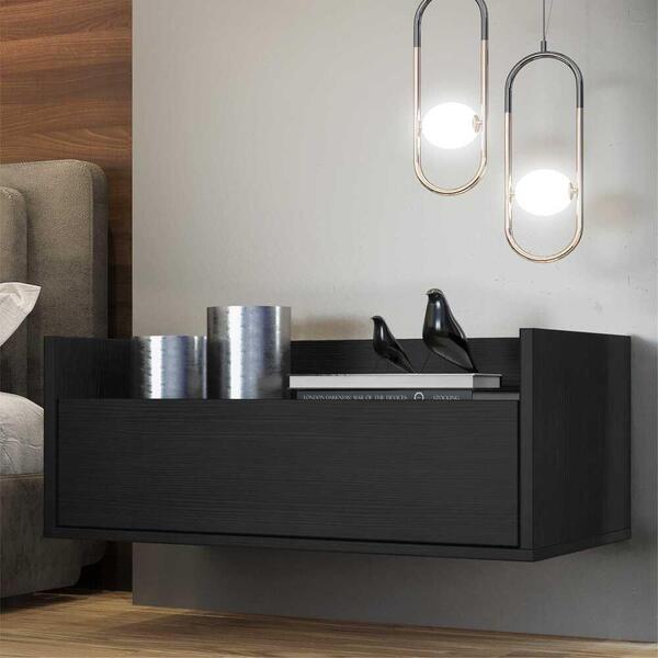 Mesa De Cabeceira 80 Cm Suspensa Multimóveis Preta