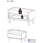 Mesa De Cabeceira 80cm Retrô Multimóveis V4000