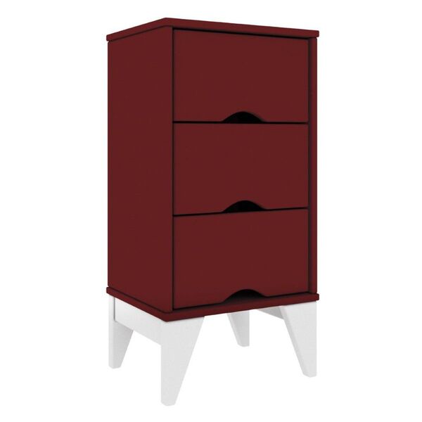 Mesa De Cabeceira  03 Gavetas Twister Tililin Móveis Carmim /